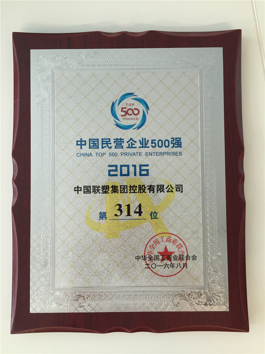 2016中國(guó)民營(yíng)企業(yè)500強(qiáng)第314位